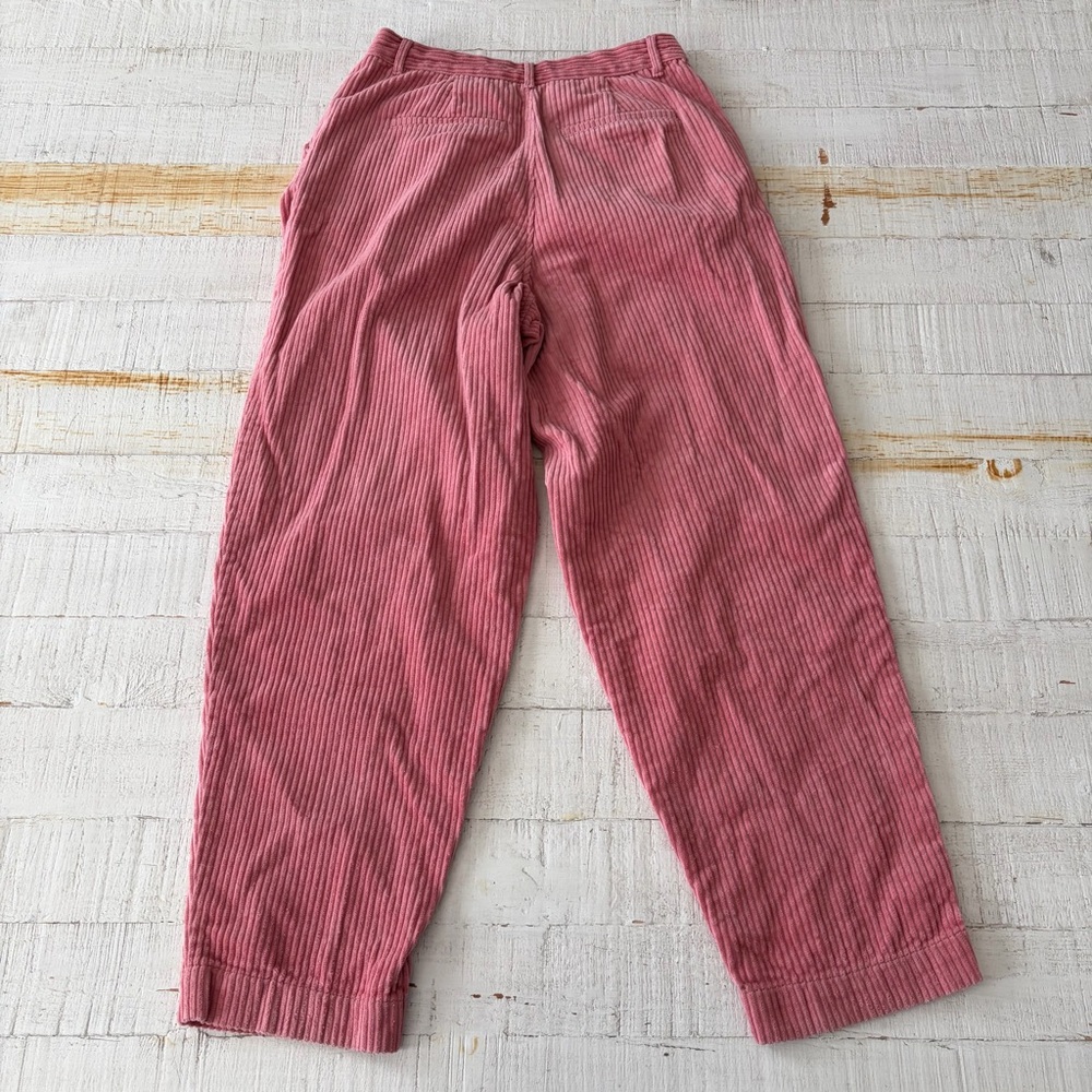 Rowing Blazers x Target size 6 Pink Corduroy Ankle Pants Pleated Wide Wale - Picture 11 of 12